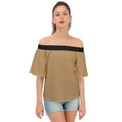 Wood Brown - Off Shoulder Short Sleeve Top by FashionLane