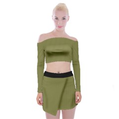 Woodbine Green - Off Shoulder Top With Mini Skirt Set by FashionLane