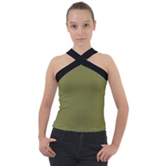 Woodbine Green - Cross Neck Velour Top by FashionLane