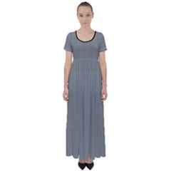 Trout Grey - High Waist Short Sleeve Maxi Dress by FashionLane