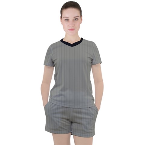 Trout Grey - Women s Tee And Shorts Set by FashionLane