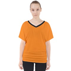 Turmeric Orange - V-neck Dolman Drape Top by FashionLane