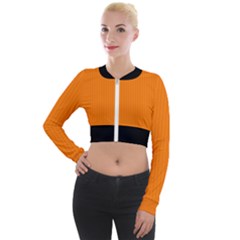 Turmeric Orange - Long Sleeve Cropped Velvet Jacket by FashionLane