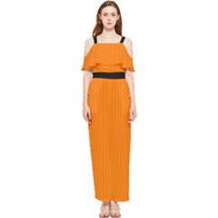 Turmeric Orange - Draped Sleeveless Chiffon Jumpsuit