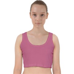 Tulip Pink - Velvet Racer Back Crop Top by FashionLane