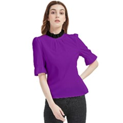 Violet Purple - Frill Neck Blouse