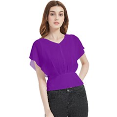 Violet Purple - Butterfly Chiffon Blouse