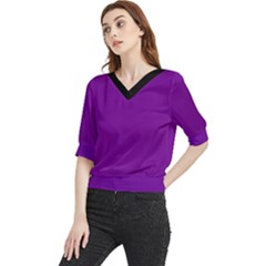 Violet Purple - Quarter Sleeve Blouse