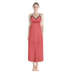 Valentine Red - Button Up Chiffon Maxi Dress by FashionLane