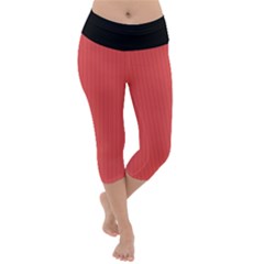 Valentine Red - Lightweight Velour Capri Yoga Leggings by FashionLane