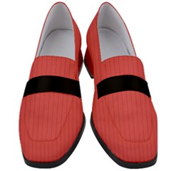 Valentine Red - Women s Chunky Heel Loafers by FashionLane