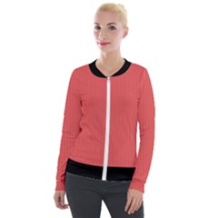 Valentine Red - Velvet Zip Up Jacket by FashionLane