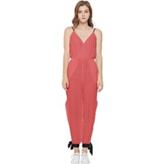 Valentine Red - Sleeveless Tie Ankle Jumpsuit