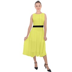 Unmellow Yellow - Midi Tie-back Chiffon Dress by FashionLane