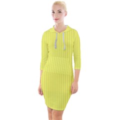 Unmellow Yellow - Quarter Sleeve Hood Bodycon Dress by FashionLane