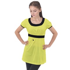 Unmellow Yellow - Puff Sleeve Tunic Top by FashionLane