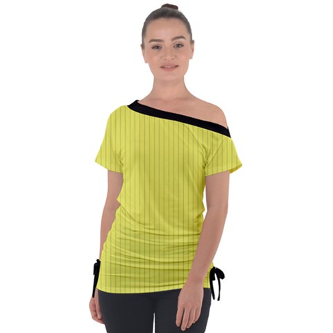 Unmellow Yellow - Off Shoulder Tie-up Tee by FashionLane