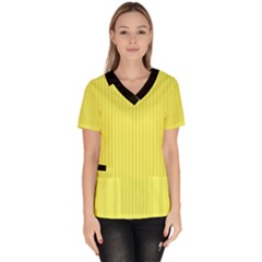 Unmellow Yellow - Women s V-neck Scrub Top by FashionLane