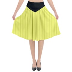 Unmellow Yellow - Flared Midi Skirt by FashionLane