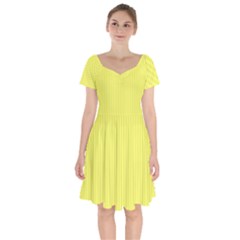 Unmellow Yellow - Short Sleeve Bardot Dress by FashionLane