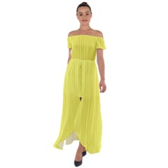 Unmellow Yellow - Off Shoulder Open Front Chiffon Dress by FashionLane