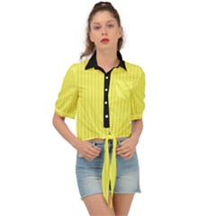 Unmellow Yellow - Tie Front Shirt  by FashionLane