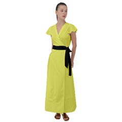 Unmellow Yellow - Flutter Sleeve Maxi Dress by FashionLane