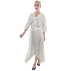 Alabaster - Quarter Sleeve Wrap Front Maxi Dress by FashionLane