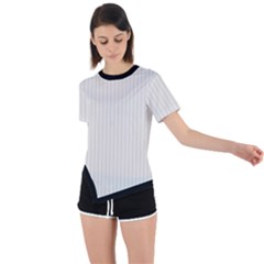 Alabaster - Asymmetrical Short Sleeve Sports Tee by FashionLane