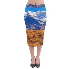 Aconcagua Park Landscape, Mendoza, Argentina Velvet Midi Pencil Skirt by dflcprintsclothing