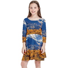 Aconcagua Park Landscape, Mendoza, Argentina Kids  Quarter Sleeve Skater Dress