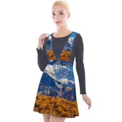 Aconcagua Park Landscape, Mendoza, Argentina Plunge Pinafore Velour Dress by dflcprintsclothing