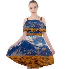 Aconcagua Park Landscape, Mendoza, Argentina Cut Out Shoulders Chiffon Dress by dflcprintsclothing