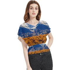 Aconcagua Park Landscape, Mendoza, Argentina Butterfly Chiffon Blouse