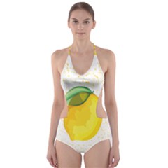 Illustration Sgraphic Lime Orange Cut-out One Piece Swimsuit by HermanTelo