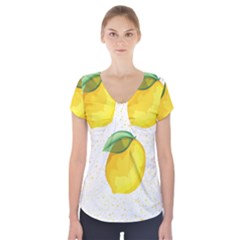 Illustration Sgraphic Lime Orange Short Sleeve Front Detail Top