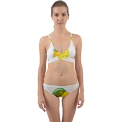 Illustration Sgraphic Lime Orange Wrap Around Bikini Set by HermanTelo