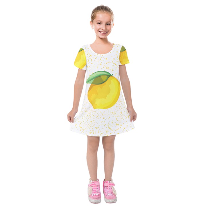 Illustration Sgraphic Lime Orange Kids  Short Sleeve Velvet Dress