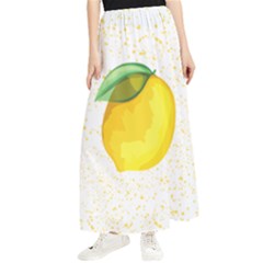 Illustration Sgraphic Lime Orange Maxi Chiffon Skirt