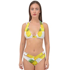 Illustration Sgraphic Lime Orange Double Strap Halter Bikini Set by HermanTelo