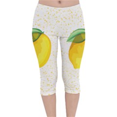 Illustration Sgraphic Lime Orange Velvet Capri Leggings  by HermanTelo