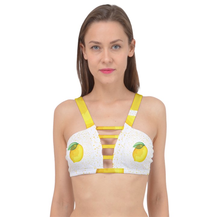 Illustration Sgraphic Lime Orange Cage Up Bikini Top