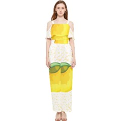 Illustration Sgraphic Lime Orange Draped Sleeveless Chiffon Jumpsuit