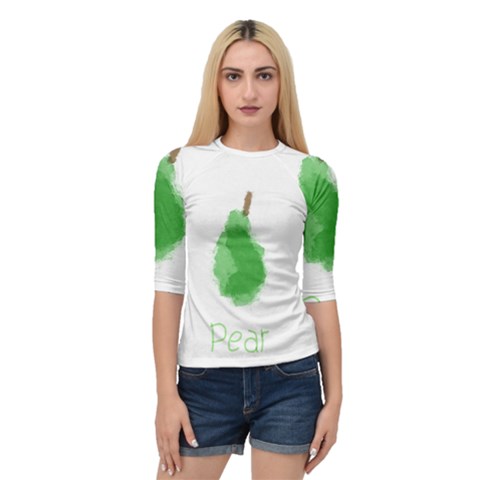 Pear Fruit Watercolor Painted Quarter Sleeve Raglan Tee by Mariart