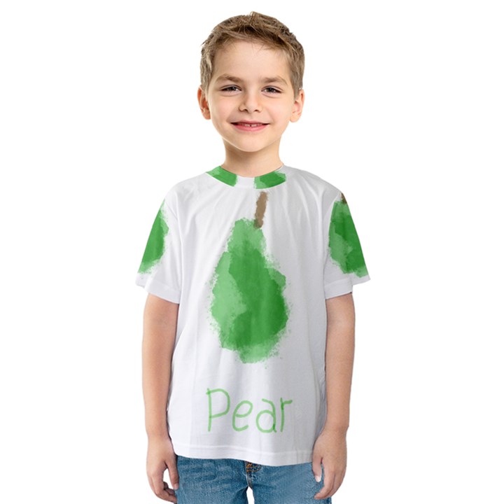 Pear Fruit Watercolor Painted Kids  Sport Mesh Tee