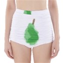 Pear Fruit Watercolor Painted High-Waisted Bikini Bottoms View1