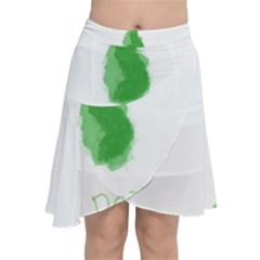 Pear Fruit Watercolor Painted Chiffon Wrap Front Skirt