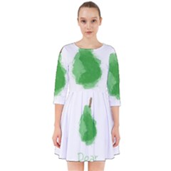 Pear Fruit Watercolor Painted Smock Dress