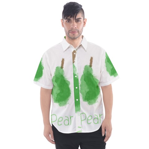 Pear Fruit Watercolor Painted Men s Short Sleeve Shirt by Mariart