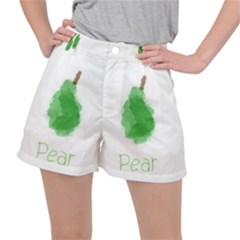 Pear Fruit Watercolor Painted Ripstop Shorts by Mariart